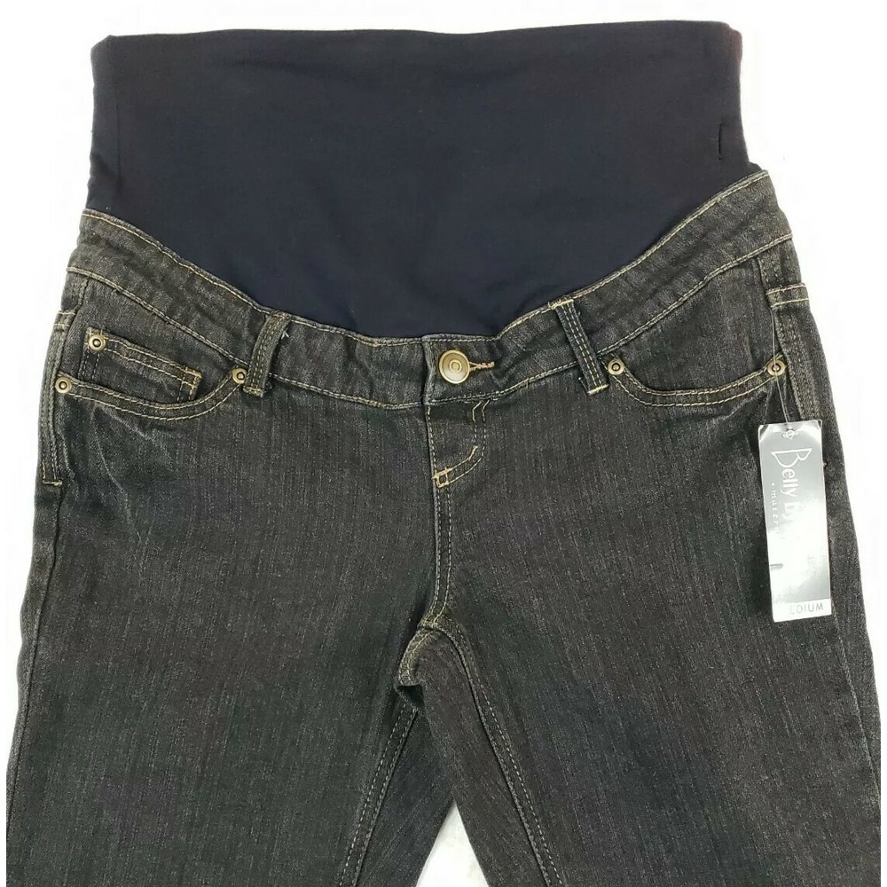 NWT Belly By Design Maternity Jeans Womens Denim Black Stretch Size M Super Cute